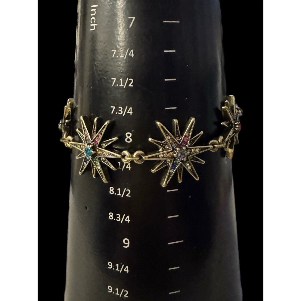 Authentic Kirks Folly Multi-Color Crystal Rainbow Twinkle Star Bracelet Adjust - Picture 7 of 8
